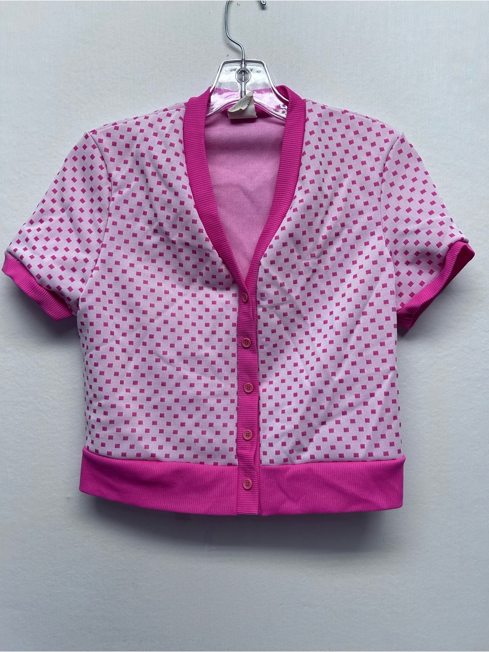 Pink vintage   Polka-Dot Short Sleeve Cardigan medium